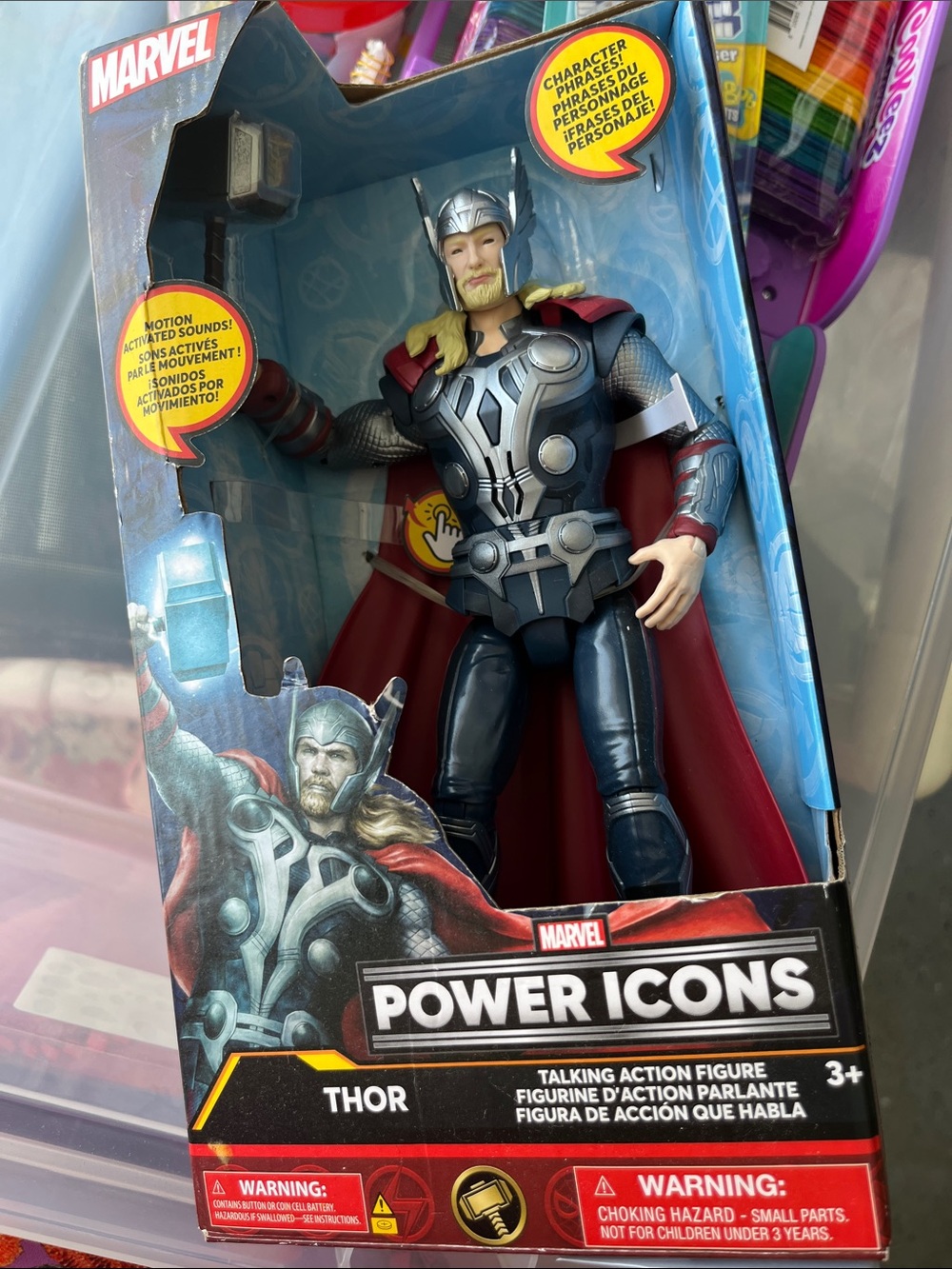 Marvel Thor Action Figure - Red Cape, Silver & Blue Armor